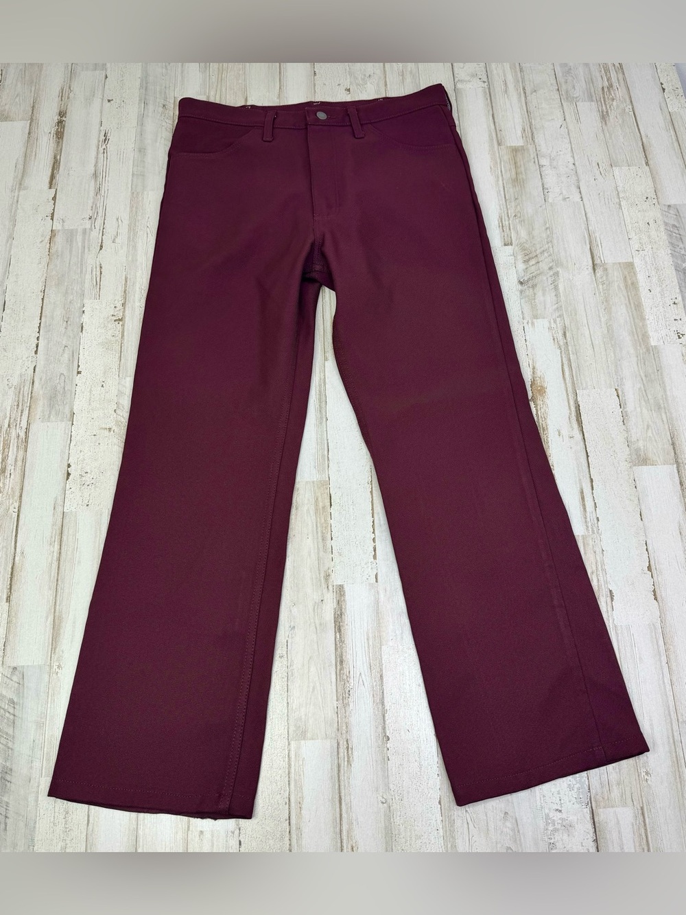 Wrangler Vintage Men's Pants Slacks Size 34x30 Burgundy Western Polyester 82WN